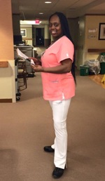 Chantelle Diabate, LPN, walked through a blizzard for patients at Hebrew Home.
